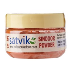 Satvik Natural Sindoor Powder (Orange) for Pooja and Prayer, 25gm